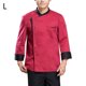 thumbnail image 2 of Chaqueta de chef unisex-adulto manga larga de manga larga tela de algodón de bolsillo para hombre para hombre para otoño e invierno restaurante hotel rojo l sidaley LF000335-12, 2 of 7
