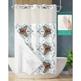 thumbnail image 2 of No Hook Shower Curtain with Snap in Liner, Butterfly Geometric Lines and Stars Pattern Hotel Shower Curtains for Bathroom, Washable Shower Curtain Liner Set with Mesh Top Window, 36"x72", 2 of 6