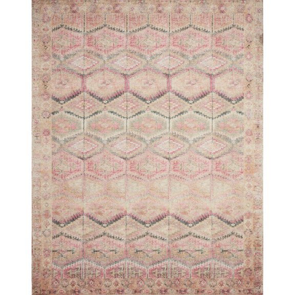 Loloi Layla LAY-17 Printed Pink / Lagoon Area rug 5'-0" x 7'-6"