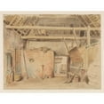 thumbnail image 2 of Jan Striening 24x20 Gold Ornate Framed and Double Matted Museum Art Print Titled - Interior of a Farmer's Shed with Seeking to the Kitchen (1837 - 1903), 2 of 4
