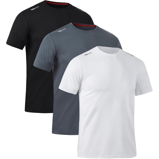 De 3 or 5 Camisas para Correr De Entrenamiento para Hombres,Camisetas De Secado Rápido con Cuello Redondo,Adecuado para Ejercicios De Fitness.