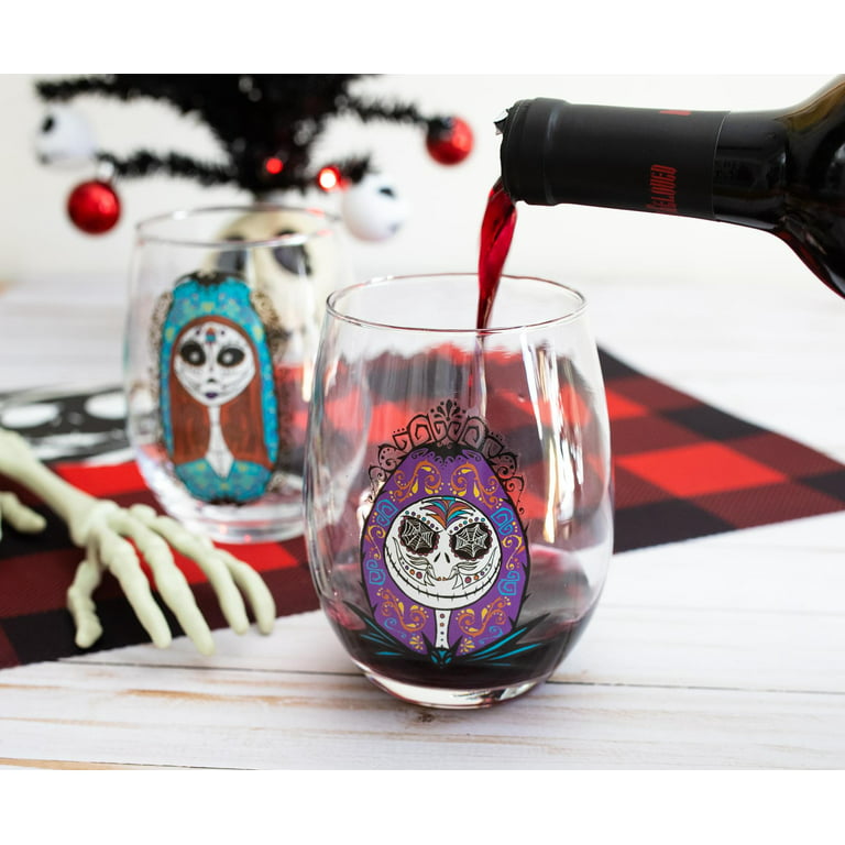 Disney The Nightmare Before Christmas Ink Blot Stemless Wine Glasses