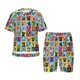 thumbnail image 1 of Fotbe Cute Dogs Collage Pijama Estampada de 2 Piezas para Niños – Ropa de Dormir de Manga Corta Cómoda para Niños y Niñas, Camiseta y Shorts de Algodón-Small, 1 of 6