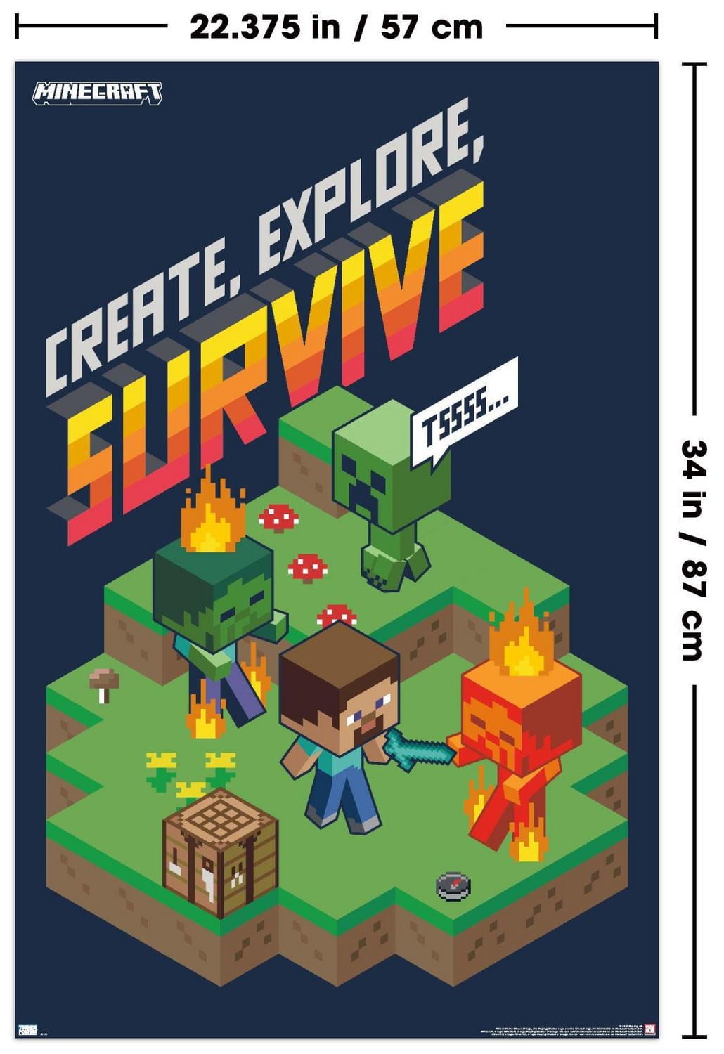 Minecraft - Create, Explore, Survive 2 Wall Poster, 22.375" x 34"