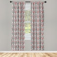 thumbnail image 5 of Ambesonne Art Nouveau Window Curtains, Rococo Tulip Bloom, Each 28" W x 95" L, Black Red White, 5 of 5