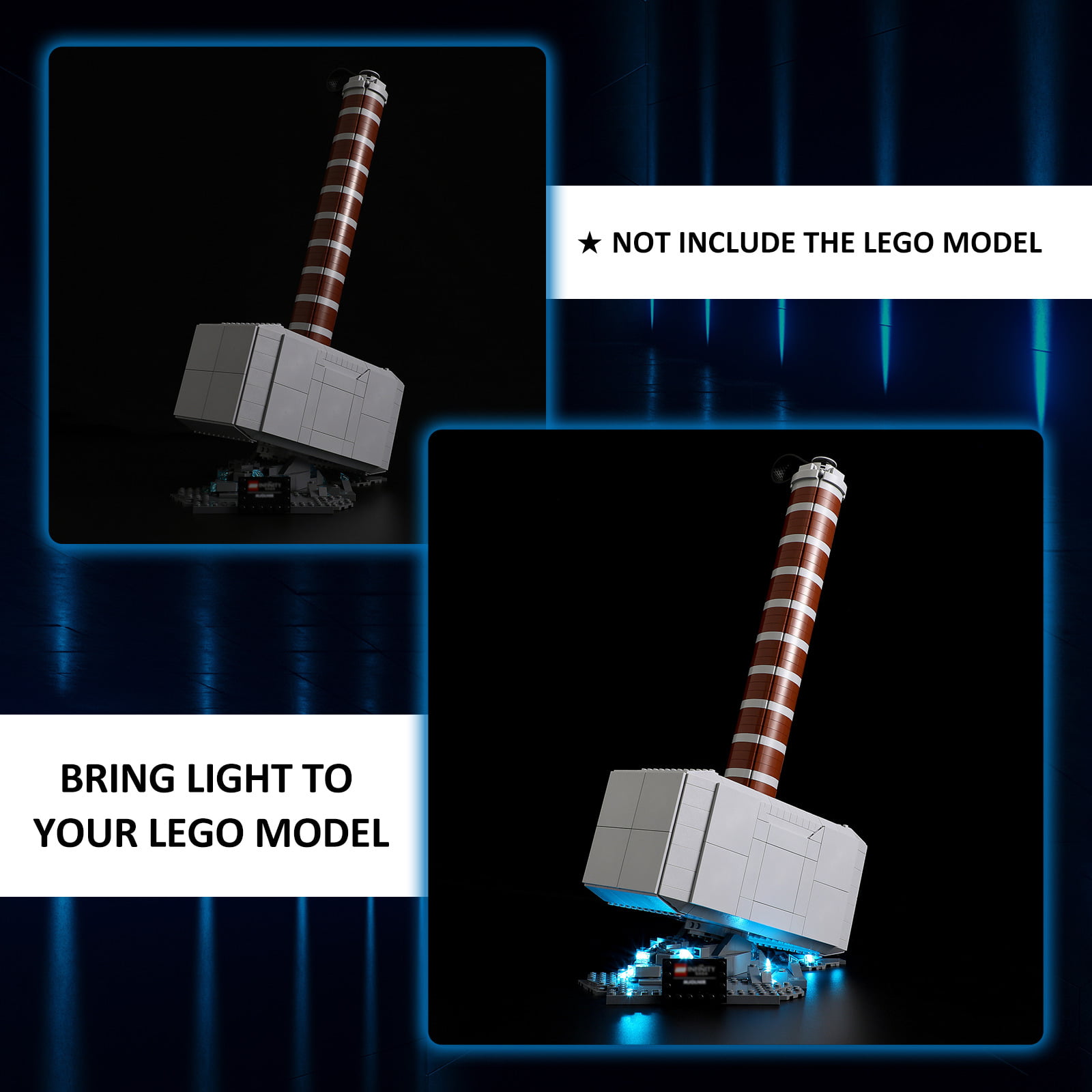 YEABRICKS Led Light Kit for Legos 76209 Marvel Thor's Hammer