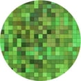 thumbnail image 1 of Ahgly Tapis Rond Lavable en Machine Intérieur Transitionnel Vert, 6 Pieds Rond, 1 of 7