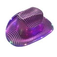 thumbnail image 6 of Toudaret LED Cowboy Hat Light Up Glitter Cowboy Hat with Sunglasses Sequin Space Cowgirl Hat for Women Men Costume, 6 of 8