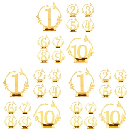 

NUOLUX 30 pcs Reserved Sign Wedding Place Card Holder Number Pattern Seating Table Sign