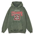 thumbnail image 4 of Sudadera con capucha vintage desgastada y lavada de Chicago Champs 23 Usa Team para hombre, moda, jersey de gran tamaño, ropa con capucha de otoño 100 % algodón, 4 of 4