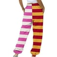 thumbnail image 5 of biudgviw Lounge Sweatpants for Women High Elastic Waisted Comfy Trousers with Pockets Fashion Striped Patchwork Pants, 5 of 5
