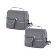 thumbnail image 1 of Oleegame 2PC Bathtub Drain Stopper Great Quality Multi Color Custom Size Handle 420D Polyester Nylon Double Compartment Cooler Bag For Lunch Gray, 1 of 7