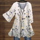 thumbnail image 1 of Blusas Fnochy para mujer, elegantes, informales, de verano, gran liquidación, con estampado floral, manga corta, cuello en V, camisas y tops finos, 1 of 6