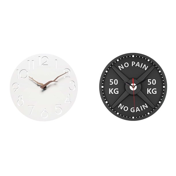 Reloj de pared,Reloj de pared decorativo para baño y dormitorio.,Reloj de gimnasio,Reloj de pared con barra para gimnasio en casa Reloj de culturismo,Sala de entrenamiento moderna,decoración