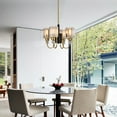 thumbnail image 2 of Sirita 16 in. 4-Light Indoor Matte Black and Brass Finish Chandelier with Light Kit, 2 of 5