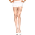 thumbnail image 1 of Music Legs Women's Striped Crochet Seamless Pantyhose White One Size Fits Most, 1 of 1