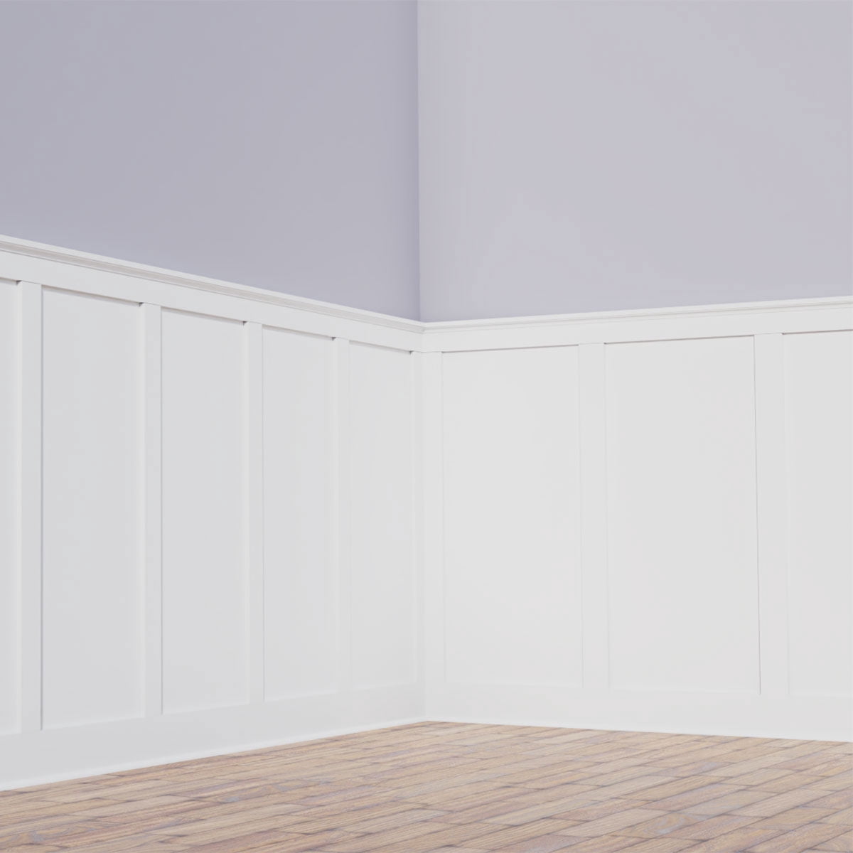 56" Height with 20" Wide Adjustable Wall Panels, Deluxe Shaker 8' PVC Wainscoting Kit, (for heights up to 56"H)
