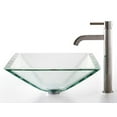 thumbnail image 6 of Kraus C-GVS-901-19mm-1007 Clear Aquamarine Glass Vessel Sink and Ramus Faucet, 6 of 7