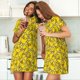 thumbnail image 4 of Balery Ducky Cartoon Animal Yellow Camisón de manga corta con cuello redondo para mujer, cómodo y elegante., 4 of 6