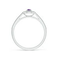 thumbnail image 2 of ANGARA Natural Vintage Style Amethyst Halo Ring with Milgrain Detailing in 14K White Gold for Women (Size-2.5mm) | February Birthstone, Anniversary, Jewelry Gift for Women | Natural Amethyst Ring, 2 of 10