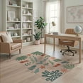 thumbnail image 2 of ODIKA 4'x6' Green Clay Botanical Motif Pattern Design Washable Area Rug Abstract Floral with Shapes Pet Friendly, Non-Shedding for Bedroom, Reading Nook, 2 of 7