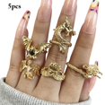 thumbnail image 2 of Women Joint Ring Punk: 5PCS Vintage Gothic Midi Finger Ring Statement Ring Set, 2 of 7