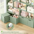 thumbnail image 4 of Homfa 7 Cube Toy Storage Organizer, Kids Geometric Bookcase and Bookshelf with 4 Drawers, Green, 4 of 9