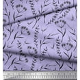 thumbnail image 2 of Soimoi Purple Cotton Poplin Fabric Flower Leaves Print Fabric by the Yard 42 Inch Wide, 2 of 3