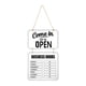 thumbnail image 2 of Letrero de horario comercial con marcas de abierto y cerrado intercambiables, de madera, para colgar en pared, ideal para escaparates de cafeterías blanco, 2 of 8