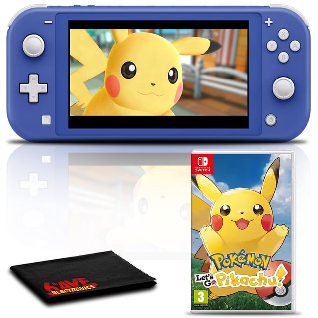 Nintendo ¡Paquete de Consola de Juegos Switch Lite (Azul) con Pokemon Lets Go Pikachu!