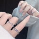 thumbnail image 3 of Anillo de amor con diamantes morados, anillo ajustable con apertura para dos personas, anillo de comida para el dedo, sencillo, 3 of 4