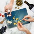 thumbnail image 4 of Landscape Cutting Board, Colorful Sky with Clouds and Sun Rays Dreamy Cloudscape After Rain Picture Art, Decorative Tempered Glass Cutting and Serving Board, Small Size, Blue White, by Ambesonne, 4 of 5