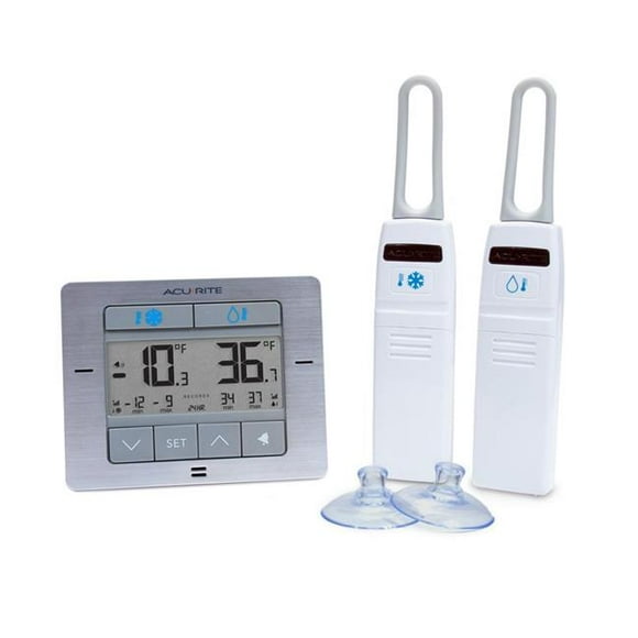 Chaney Instruments 00515M Thermomètre Numérique pour Réfrigérateur et Congélateur en Acier Inoxydable Brossé