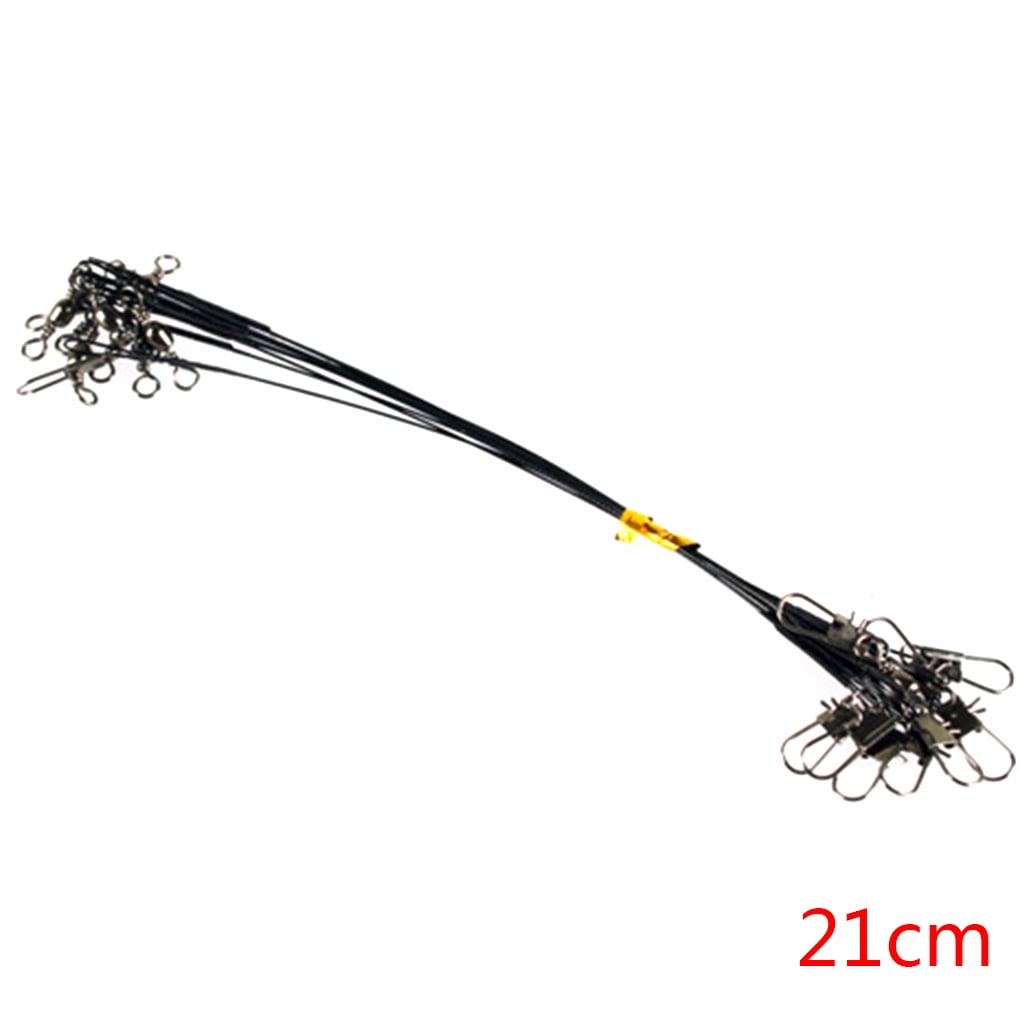 homeholiday 10pcs Fishing Wire Leaders Stainless Steel Braided Trace