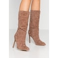 thumbnail image 2 of Sam Edelman Waylyn Studded Suede High Heel Mid Calf Stiletto Boots Praline Brown, 2 of 2