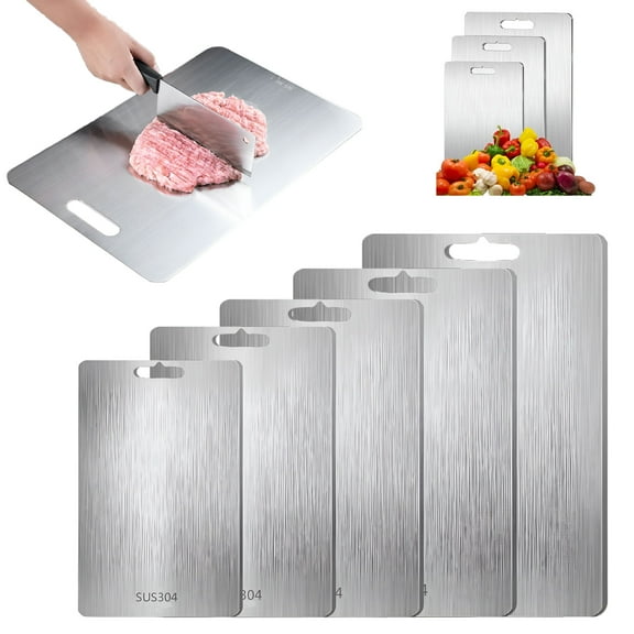 ACDANC 2026 New Cutting Boards for Kitchen Titanium Thick Cutting Board Double Food Grade 304 Stainless Steel for Home Kitchen Cooking Outdoor (39X28Cm)