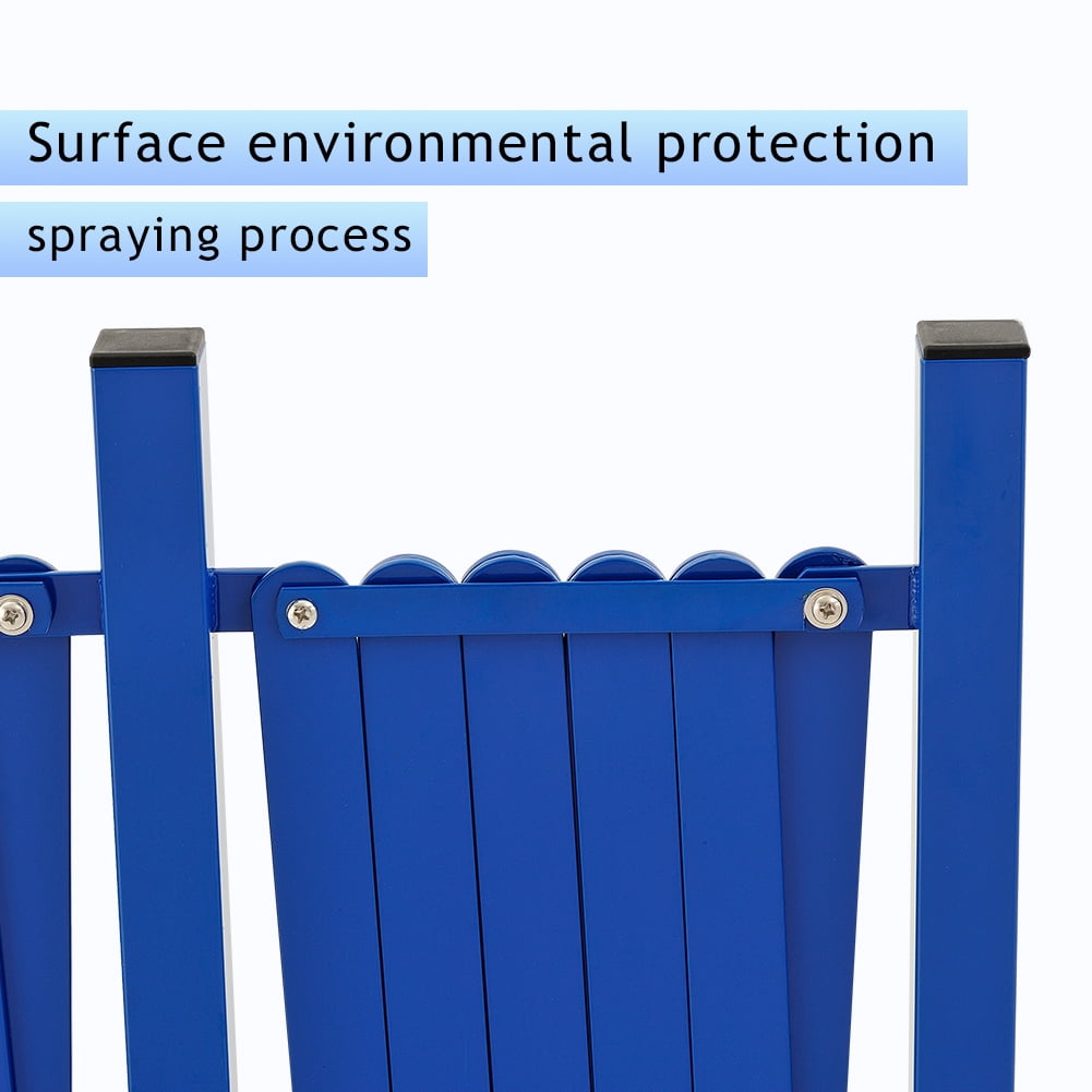 Industrial Expandable Metal Barricade, 16 FT, Blue, Portable Safety Barrier with Casters, Flexible Fence Mobile Barrier Gate