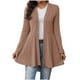 thumbnail image 3 of Tops básicos para mujer,Cárdigan de mezcla de lino para mujer, abrigo liso de manga larga, prenda informal y cómoda para primavera y otoño, sopatenor, 3 of 8