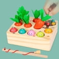 thumbnail image 3 of Rompecabezas de Montessori zanahoria bebé motrices forma y tamaño de clasificación granja educativo aprendizaje Madera1 Hugo clasificación de juguetes para niños pequeños, 3 of 9