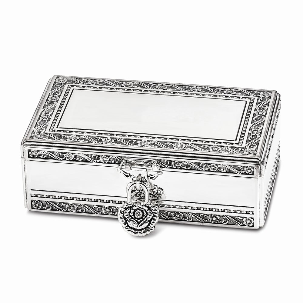 Silver-Plated with Crystal Locking Jewelry Box - Walmart.com