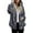 Blue, variant on Women's Fashionable Casual Zippered Hooded Sweatshirt Jacket with Christmas Print and Drawstring, Furry Plush for Winter,Navy,M