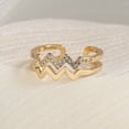 thumbnail image 4 of Anillo de Doble Onda YONGSHENG Ajustable de Plata Minimalista, 4 of 4