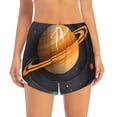 thumbnail image 4 of Lsque Solar System Paper Art Printed Women's Running Shorts with Liner Pockets,Elastic Quick Dry Workout Athletic Gym Yoga Shorts,Womens High Waist Shorts-X-Large, 4 of 9