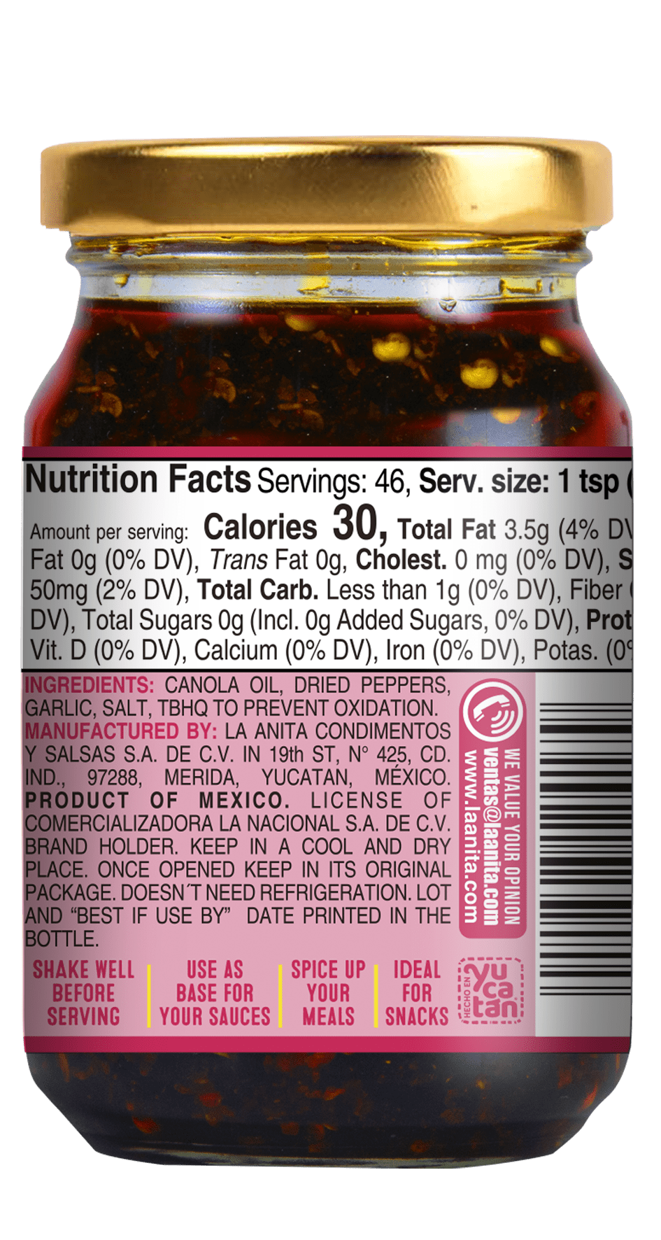 La Anita Salsa Macha Arbol Pepper, 8.1 oz.