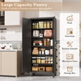thumbnail image 3 of Kooyon 74.8" Black Metal Garage Cabinet, Heavy Duty Garage Storage Cabinet with Adjustable Shelves, Freestanding Utility Tool Organizer for Garage Workshop Basemen, 3 of 9
