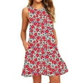 thumbnail image 2 of EGNMCR Robes d'Été Femmes Tendance 2024 Robes d'Été pour Femmes Plage Floral T-Shirt Robe Soleil Décontractée Poches Boho Robe Débardeur, 2 of 5
