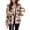 Khaki, variant on Zeagoo Womens Fleece Jacket Fuzzy Stand Collar Western Aztec Snap Button Down Jacket Outerwear with Pockets