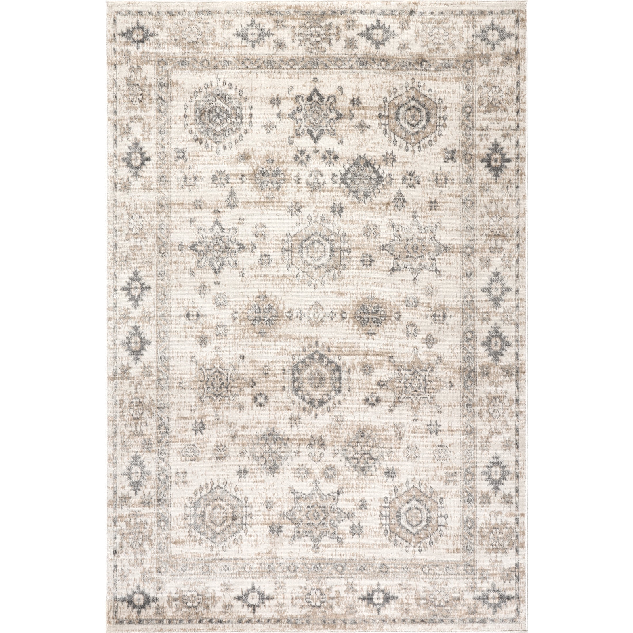 nuLOOM Nissa Traditional Medallion Area Rug, 10' x 14', Nissa Light Grey