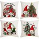 thumbnail image 1 of Juego de 4 fundas de almohada navideñas de 45 x 45 cm, con diseño de árbol de Navidad, nieve, camión y Papá Noel., 1 of 5