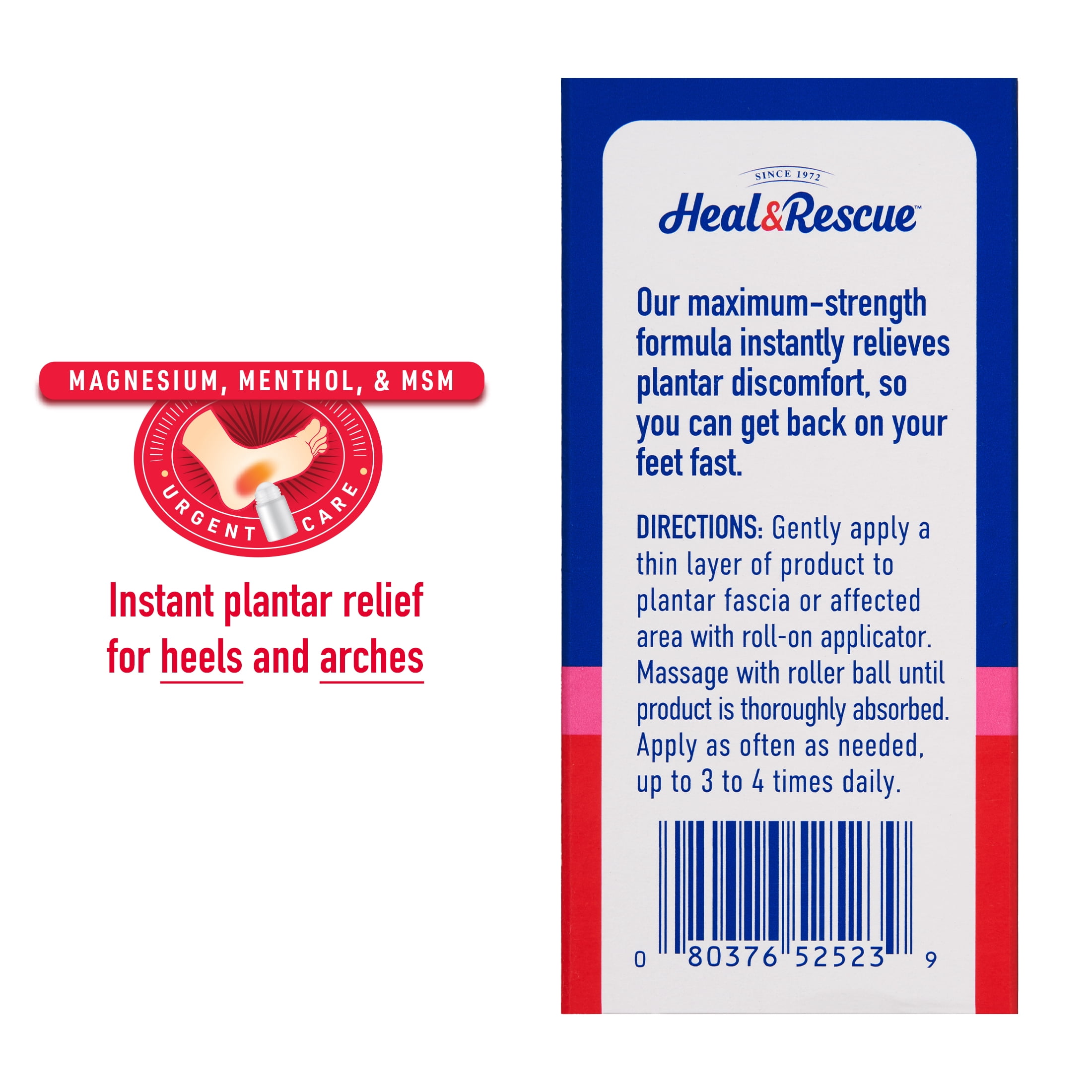Heal & Rescue Maximum Strength Plantar Fasciitis Relief Roll-on, 2 fl oz